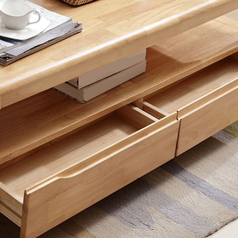 Modern 4 Legs with Storage Drawers Rectangular Single Coffee Table Clearhalo 'Coffee & Accent Tables' 'Coffee Tables' 'coffee_tables' 'furn' 'furn_coffee_tables' 'Furniture' 'Living Room Furniture' 1200x1200_bc99a63a-5104-4b79-ba72-cad8bd25182a