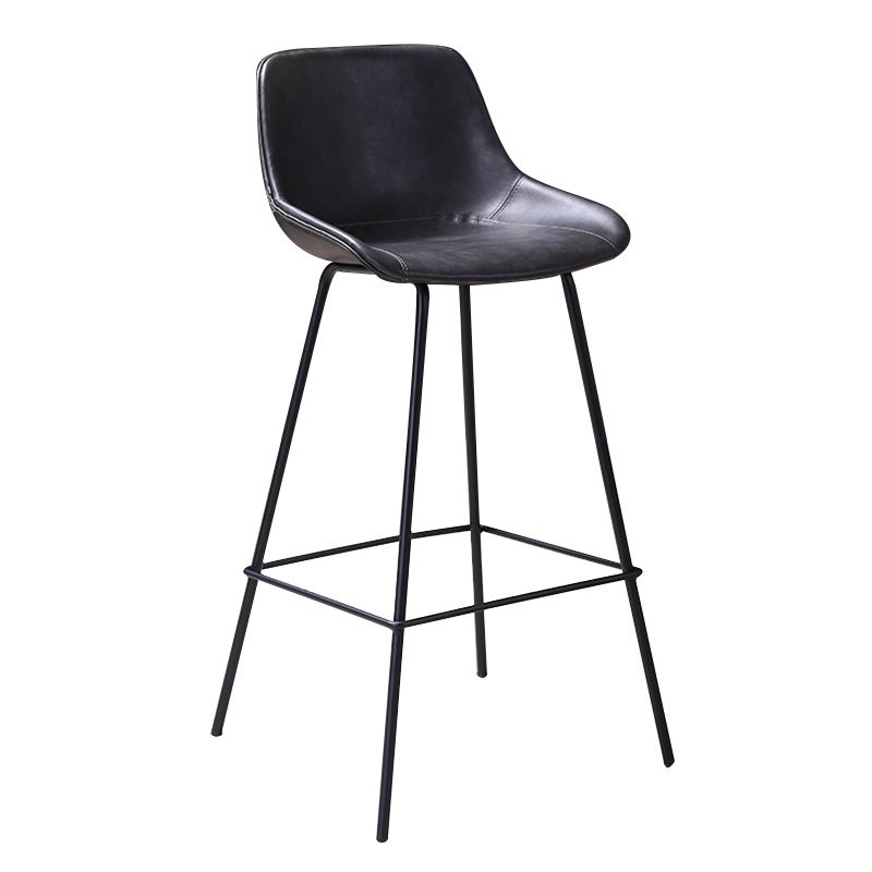 Scandinavian Coffee Shop Low Back Stool Matte Finish Leather Barstool Clearhalo 'Bar Furniture' 'Bar Stools' 'bar_stools' 'furn' 'furn_bar_stools' 'Furniture' 'furniture_bar_stools' 'Kitchen & Dining Furniture' 1200x1200_bc9b92f6-0fca-4fac-8381-66e98a253116