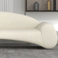 Contemporary Tight Back Sofa Couch Curved Settee Couch in White