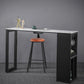 Marble Table with Rectangle Table Top Black Double Pedestal Table- 41.3" H Clearhalo 'Bar Furniture' 'Bar Tables' 'bar_tables' 'furn' 'furn_bar_tables' 'Furniture' 'furniture_bar_tables' 'Kitchen & Dining Furniture' 'kitchen&dining_furn' 'kitchen' 1200x1200_bc9d7b63-3e23-4b18-8f77-e56eb4b6b465