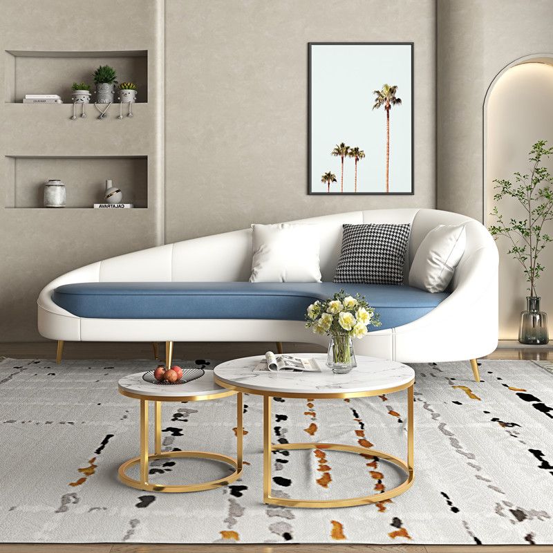 Contemporary Sloped Arm Curved Sofa Sewn Pillow Back Sofa for Living Room, Apartment Clearhalo 'furn' 'furn_sofas' 'Furniture' 'Living Room Furniture' 'Sofa' 'sofas' 1200x1200_bc9e3a9c-783a-40c3-8de3-271ce7a99127