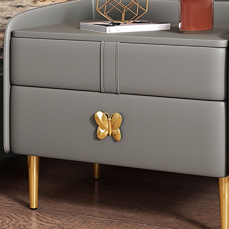 Mesa de noche moderna del gabinete de la cama y de cuero falso, 20 "L x 16" W x 20 "H