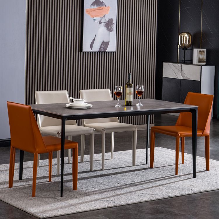 Sintered Stone Table for Restaurant Industrial Rectangle Dining Table with 4 Legs Clearhalo 'Dining Tables & Seating' 'Dining Tables' 'dining_table' 'furn' 'furn_dining_table' 'Furniture' 'furniture_dining_table' 'Kitchen & Dining Furniture' 'kitchen' 'kitchen_dining_table' 1200x1200_bc9fa5cb-0969-4650-ae41-cd472f35abe5