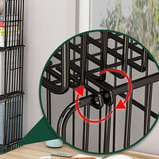 コンテンポラリーメタルシェルフの本棚は、垂直の本棚を閉じました