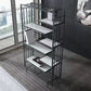 Modern Bookcase Metal Open Back Bookshelf with Shelves for Living Room
