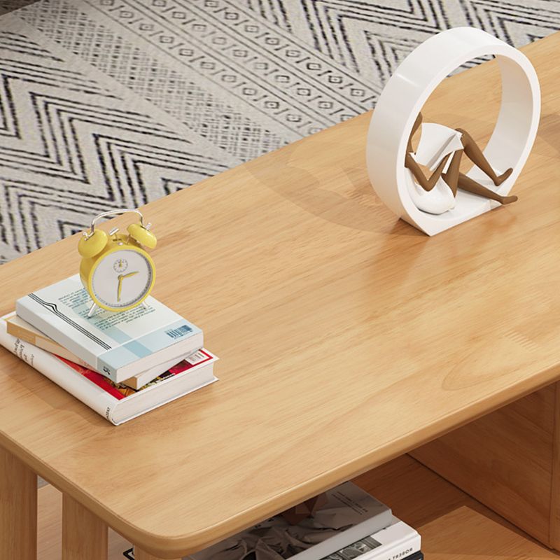 Legno a 4 gambe contemporanei con tavolino rettangolare singolo rettangolare