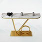 Tavolo da console in pietra mezzi luna 12 "W tavolo accento resistente alla macchia glam per Hall