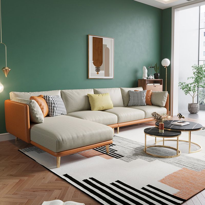 34.25 " H Faux Leather Square Arm Sofa & Chaise for Living Room Clearhalo 'furn' 'furn_sectionals' 'Furniture' 'Living Room Furniture' 'Sectionals' 1200x1200_bca1fed1-cd14-4f3e-90a3-ba08fd24dd77