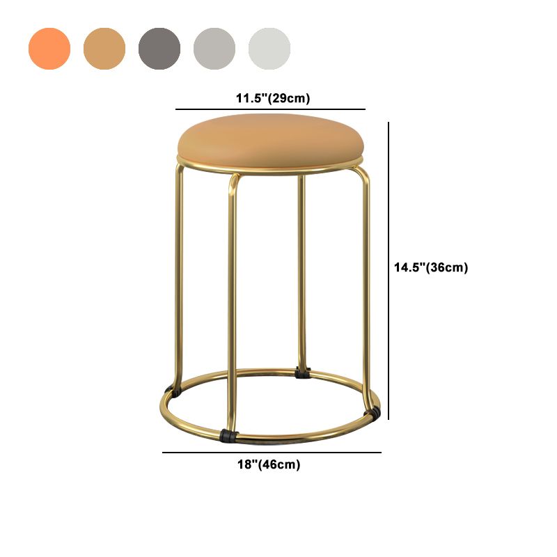 Faux Leather Mildew Resistant Ottoman Round Glam Solid Standard Ottoman Clearhalo 'furn' 'furn_ottomans_poufs' 'Furniture' 'Living Room Furniture' 'Ottomans & Poufs' 'ottomans_poufs' 1200x1200_bca3b4ff-ba44-4981-aabe-6401ff93e831