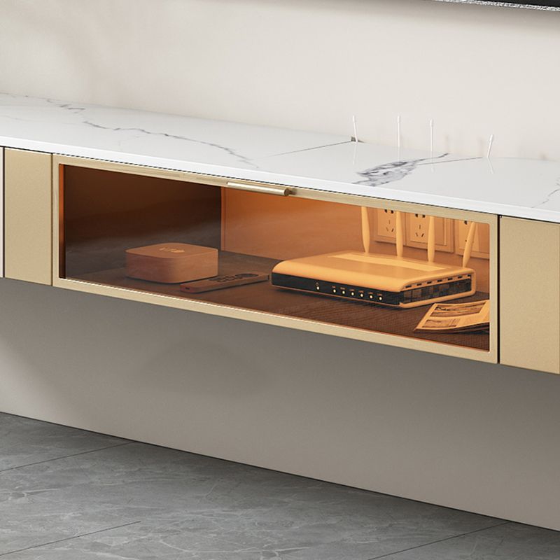 Soporte de TV de almacenamiento de piedra de 8 "de altura Glam Media TV Consola