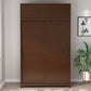 Contemporary Sliding Door Cabinet Rubberwood Storage Cabinet with Legs