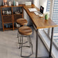 Solid Wood Dining Stools Scandinavian Bar Stools with Footrest