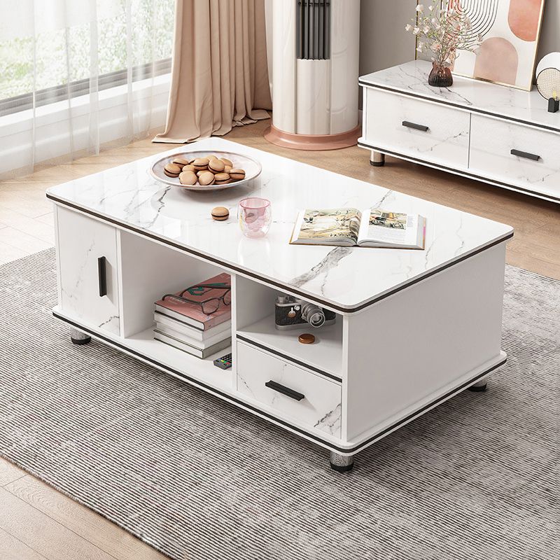 Modern 4 Legs Wood Coffee Table Rectangle Cocktail Table with Storage Clearhalo 'Coffee & Accent Tables' 'Coffee Tables' 'coffee_tables' 'furn' 'furn_coffee_tables' 'Furniture' 'furniture_coffee_tables' 'Living Room Furniture' 1200x1200_bca9157c-d85c-4cd0-aa4b-95fcc0dff5fb