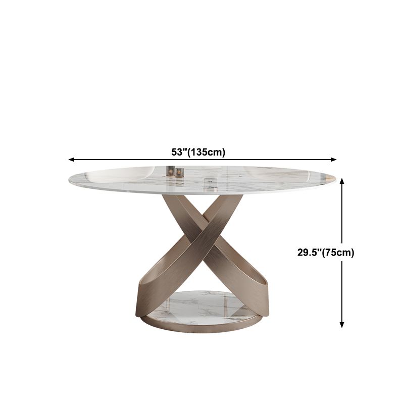 Modern 1/4/5/7 Pieces Dinette Set with White Sintered Stone Round Dining Table Set Clearhalo 'Dining Room Sets' 'Dining Tables & Seating' 'dining_room_set' 'furn' 'furn_dining_room_set' 'Furniture' 'furniture_dining_room_set' 'Kitchen & Dining Furniture' 1200x1200_bcaa793f-cffd-4246-8dd2-bb55a069d435