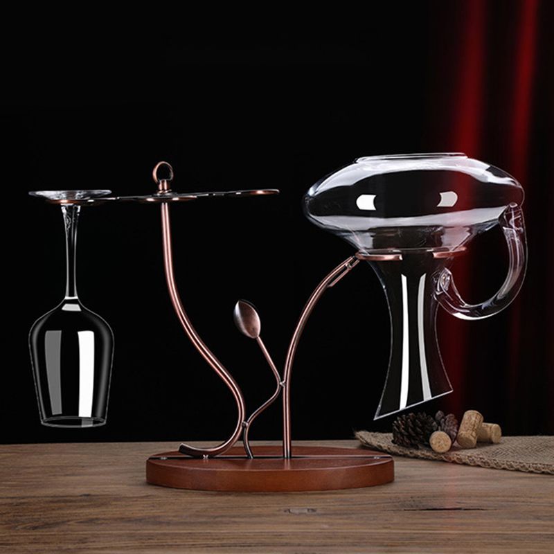 Estante de vidrio de vino de mesa contemporánea