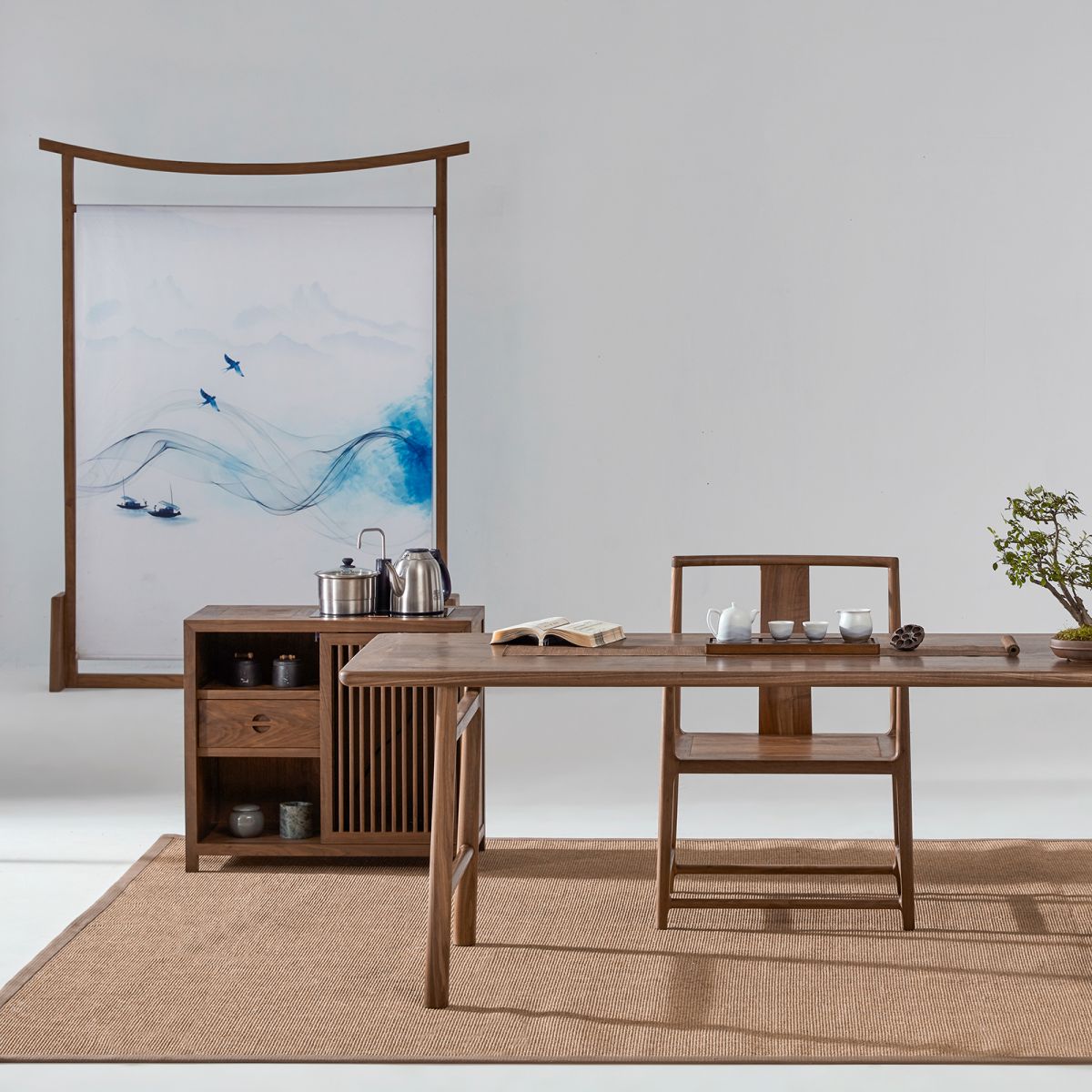 Tabella di sideboard in legno moderno 1 server del cassetto Archiviazione aperta per soggiorno