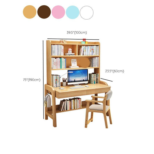 Modern Adjustable Height Writing Desk Solid Wood Home Office Desk Clearhalo 'furn' 'furn_office_desk' 'Furniture' 'Office Desks' 'Office Furniture' 'office_desk' 1200x1200_bcad8746-61c5-442b-af44-d8af8a23ba9e