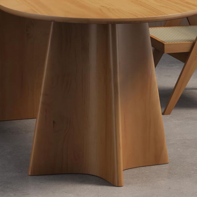 Mesa de comedor ovalada de madera maciza, muebles modernos con pedestal doble en acabado mate para interiores