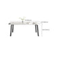 White Modern Rectangular Stone Dining Table with Stainless Steel Base Clearhalo 'Dining Tables & Seating' 'Dining Tables' 'dining_table' 'furn' 'furn_dining_table' 'Furniture' 'Kitchen & Dining Furniture' 1200x1200_bcaf9d8b-bc71-4fad-bdb4-34604e9ec7d1