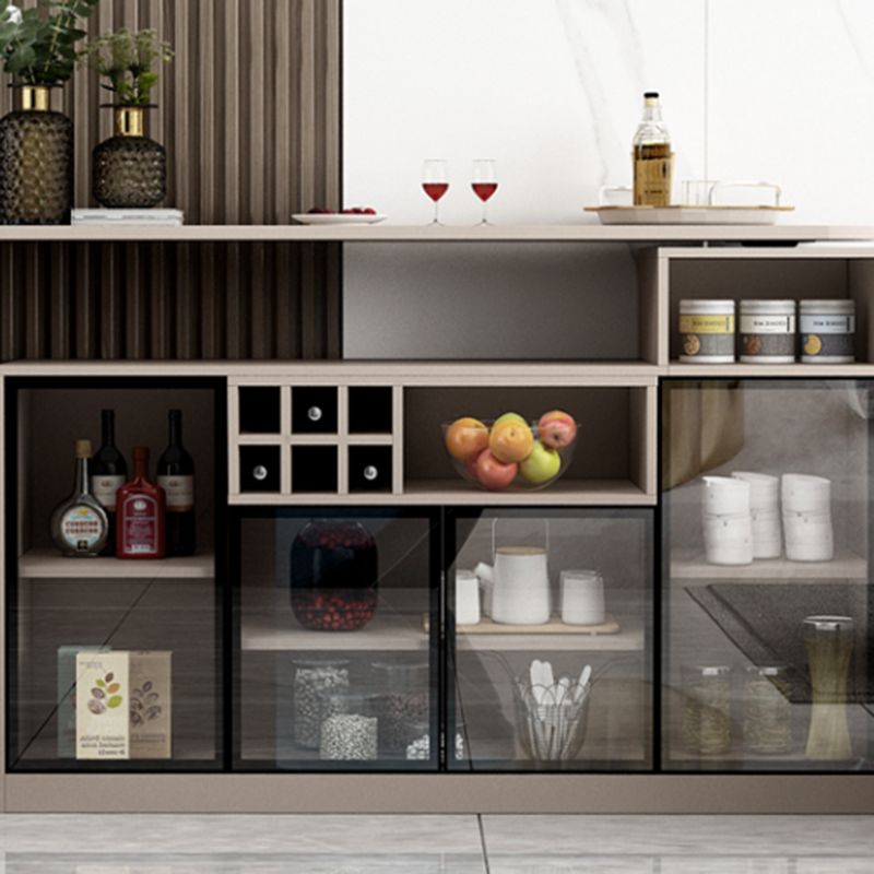 Contemporary Style Bar Table Wood Revolving Bar Wine Table with Storage Clearhalo 'Bar Furniture' 'Bar Tables' 'bar_tables' 'furn' 'furn_bar_tables' 'Furniture' 'Kitchen & Dining Furniture' 1200x1200_bcaf9e59-0cc0-4dee-acec-ace2d34590bb
