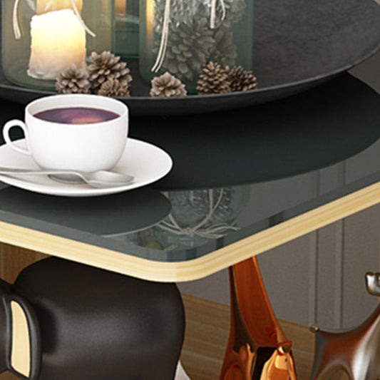 Quadrato con le ruote tavolino in legno da 19,69 "tavolo da fine