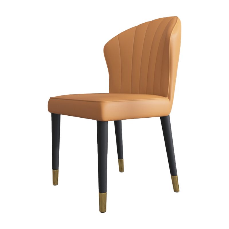 Glam Wood Dining Armless Chairs Leather Dining Chairs for Restaurant Use Clearhalo ' kitchen&dining_furn' 'Dining Chairs' 'Dining Tables & Seating' 'dining_chair' 'furn' 'furn_dining_chair' 'Furniture' 'furniture_dining_chair' 'Kitchen & Dining Furniture' 'kitchen' 1200x1200_bcb01f5f-2071-4ff9-8a9d-d29c56f234f6