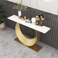 Glam Stone Console Accent Table Rectangle End Table for Hall