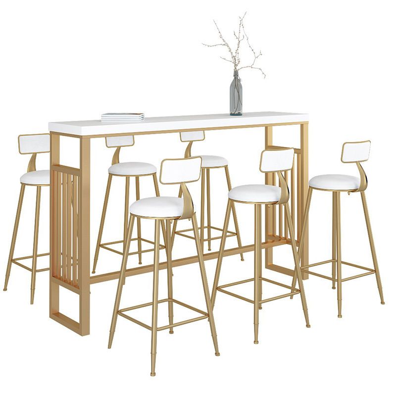 Mesa estilo barra con altura de barra, mesa con base metálica para sala de estar