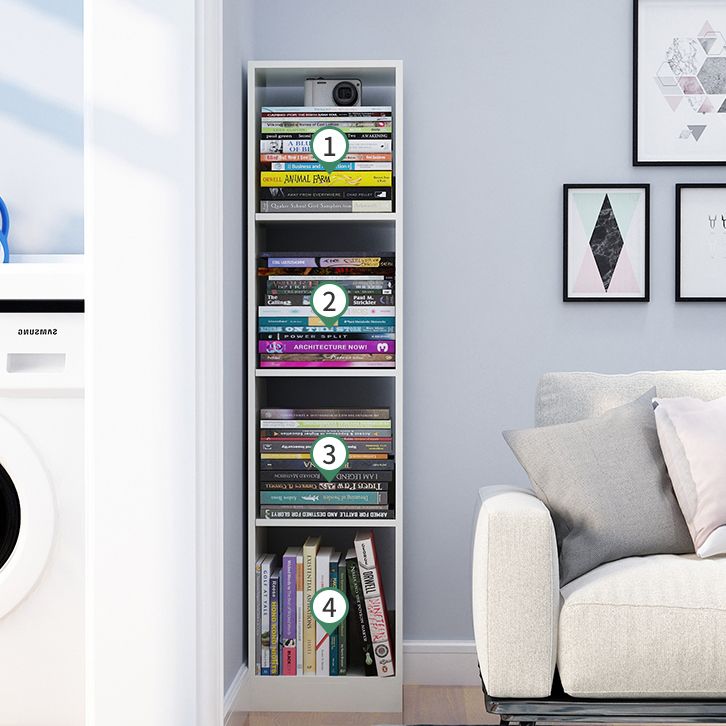 Contemporáneo Back Back Book Stant Engineered Wood Bookcase con estantes