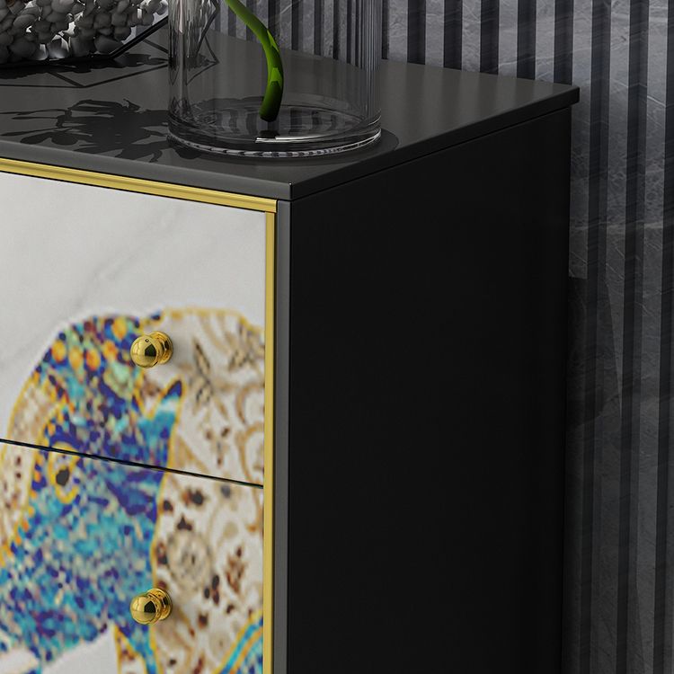 Cassetta di stoccaggio in legno verticale in stile moderno con 3/4 cassetti