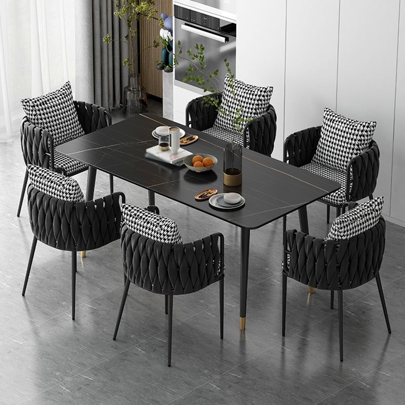 Contemporary Style Dining Site Table Stone Rectangle Furniture with 4 Legs Clearhalo ' dining_table' 'Dining Tables & Seating' 'Dining Tables' 'furn' 'furn_dining_table' 'Furniture' 'furniture_dining_table' 'Kitchen & Dining Furniture' 'kitchen&dining_furn' 'kitchen' 'kitchen_dining_table' 1200x1200_bcb38760-fa6d-4d68-b7b3-da7a12a6b479