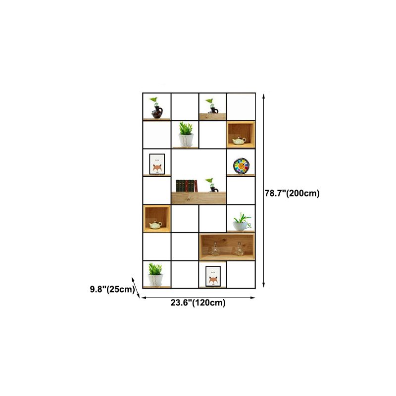 Modern Solid Wood Bookshelf Metal Etagere Bookshelf Open Back 9.8" W Clearhalo 'Bookcases' 'furn' 'furn_bookcases' 'Furniture' 'Office Furniture' 1200x1200_bcb58b63-e0b5-451c-8e46-a649c91dd510