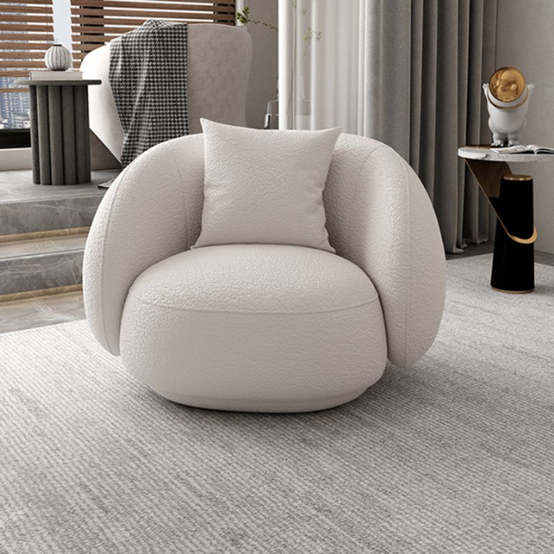 Northern European Curved Sofa 31.5" High Wool Settee in Beige Clearhalo 'furn' 'furn_sofas' 'Furniture' 'Living Room Furniture' 'Sofa' 'sofas' 1200x1200_bcb5c4ba-261f-437c-a5ac-a87625df8639