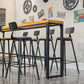 Industrial 1/5/9 Pieces Bar Table Set Rectangle Wood Counter Table for Milk Tea Shop