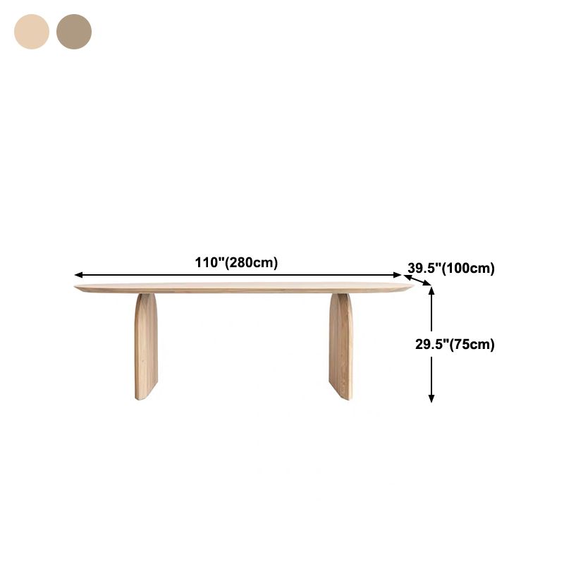 Modern Solid Wood Table for Restaurant Oval Dining Table with Double Pedestal Clearhalo 'Dining Tables & Seating' 'Dining Tables' 'dining_table' 'furn' 'furn_dining_table' 'Furniture' 'furniture_dining_table' 'Kitchen & Dining Furniture' 'kitchen' 'kitchen_dining_table' 1200x1200_bcb730aa-51f5-43ea-9c58-25c432c26e59