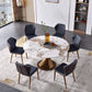 Glam Sintered Stone Dining Table Round Dinner Room Table with Pedestal Base Clearhalo 'Dining Tables & Seating' 'Dining Tables' 'dining_table' 'furn' 'furn_dining_table' 'Furniture' 'furniture_dining_table' 'Kitchen & Dining Furniture' 'kitchen' 'kitchen_dining_table' 1200x1200_bcb7bac2-0573-4921-a89f-e7e23c7b3268