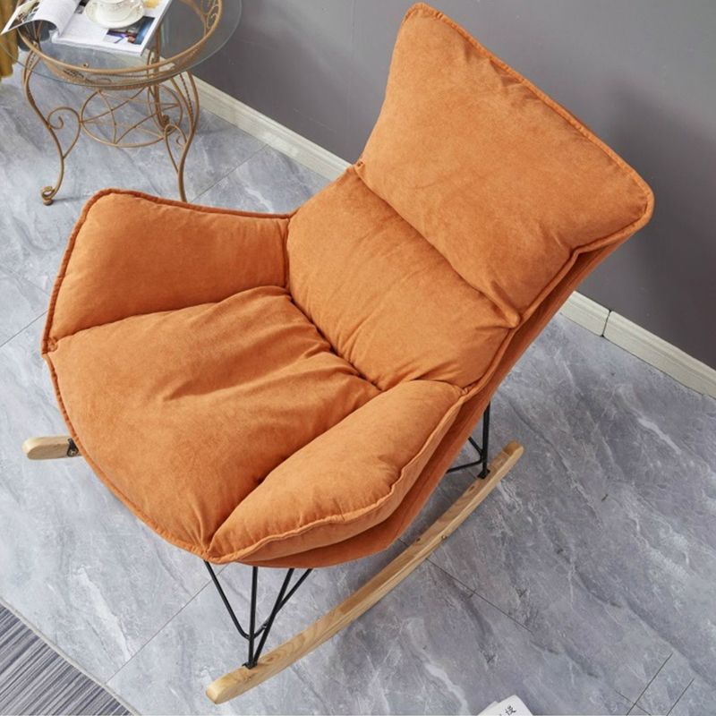 Modern Upholstered Rocker Chair Spindle Rocker Chair with Metal Frame Clearhalo 'Chairs & Seating' 'furn' 'furn_rocking_chairs' 'Furniture' 'Living Room Furniture' 'Rocking Chairs' 'rocking_chairs' 1200x1200_bcb82d69-c994-4a8b-b0fc-89deec8c7d27