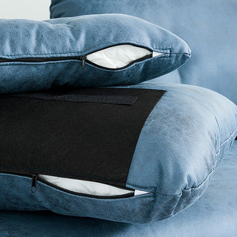 Canapé de bras carré tufté à 3 places en cuir en cuir simple canapé-coussin