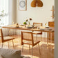 Modern Double Pedestal Dining Table Wood Table for Dining Room Kitchen Clearhalo 'Dining Tables & Seating' 'Dining Tables' 'dining_table' 'furn' 'furn_dining_table' 'Furniture' 'Kitchen & Dining Furniture' 1200x1200_bcbba8b1-bbb2-4153-b172-4c80796bf89a