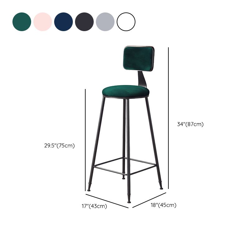 Contemporary Style Barstool Round Low Back Bar Stool with Black Frame Clearhalo 'Bar Furniture' 'Bar Stools' 'bar_stools' 'furn' 'furn_bar_stools' 'Furniture' 'Kitchen & Dining Furniture' 1200x1200_bcbc1893-2d60-41b0-8224-31a02e5c08c8