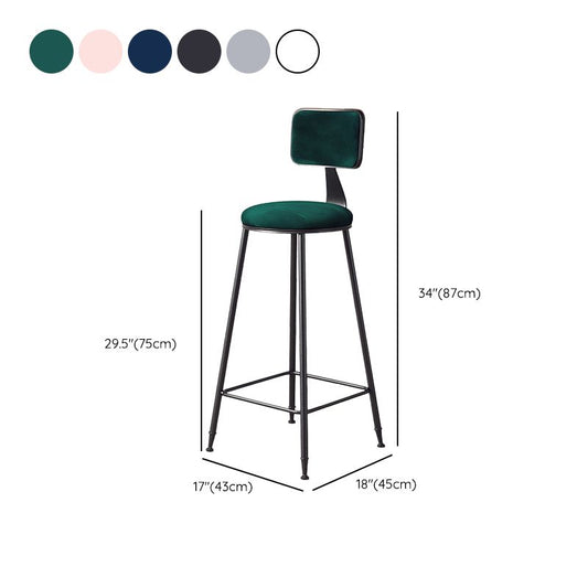 Sgabello da bar con back sgabello rotondo in stile contemporaneo con cornice nera