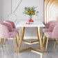 Juego de mesa de comedor de hierro Glam, juego de comedor rectangular de 1/2/5/6 piezas con tapa de piedra sinterizada