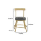 Glam Round Counter Height Stools Grey and Gold Footrest Upholstered Counter Bar Stool Clearhalo 'Bar Furniture' 'Bar Stools' 'bar_stools' 'furn' 'furn_bar_stools' 'Furniture' 'Kitchen & Dining Furniture' 1200x1200_bcbd07ce-d28c-42d6-8388-de6a42276b80