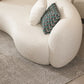 Beige Recessed Arm Curved Sofa for Apartment Contemporary Sofa