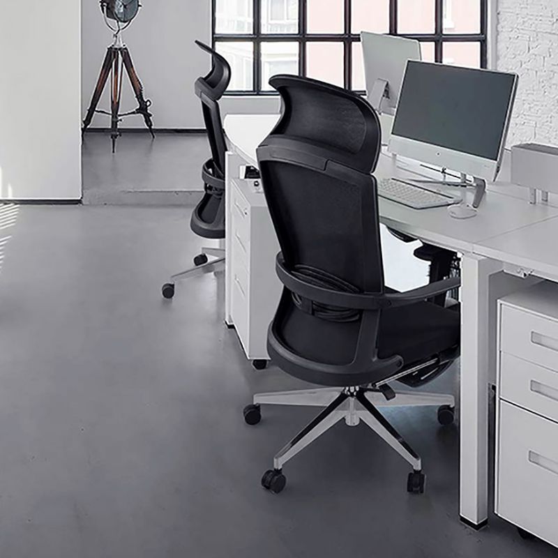 Modern High Back Desk Chair Swivel Mesh Chair with Fixed Arms Clearhalo 'furn' 'furn_office_chair' 'Furniture' 'Office Chairs' 'Office Furniture' 'office_chair' 1200x1200_bcbf7486-44b9-4e54-97d1-0b6c296de5c1