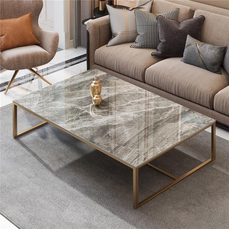 Glam Slate Coffee Table Rectangle Gold Frame Coffee or End Table Clearhalo 'Coffee & Accent Tables' 'Coffee Tables' 'coffee_tables' 'furn' 'furn_coffee_tables' 'Furniture' 'Living Room Furniture' 1200x1200_bcbf7ecd-1c6a-4d52-9f22-01f7ee560358