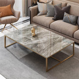 Glam tavolino ardesia rettangolo oro caffettiera o tavolino