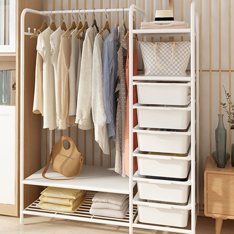 Contemporary Metal Wardrobe Cloth Rod Included Wardrobe Closet for Bedroom Clearhalo 'Armoires & Wardrobes' 'armoires_wardrobes' 'Bedroom Furniture' 'furn' 'furn_armoires_wardrobes' 'Furniture' 1200x1200_bcc07452-aeb4-406c-b9fd-1d307ccf09e5