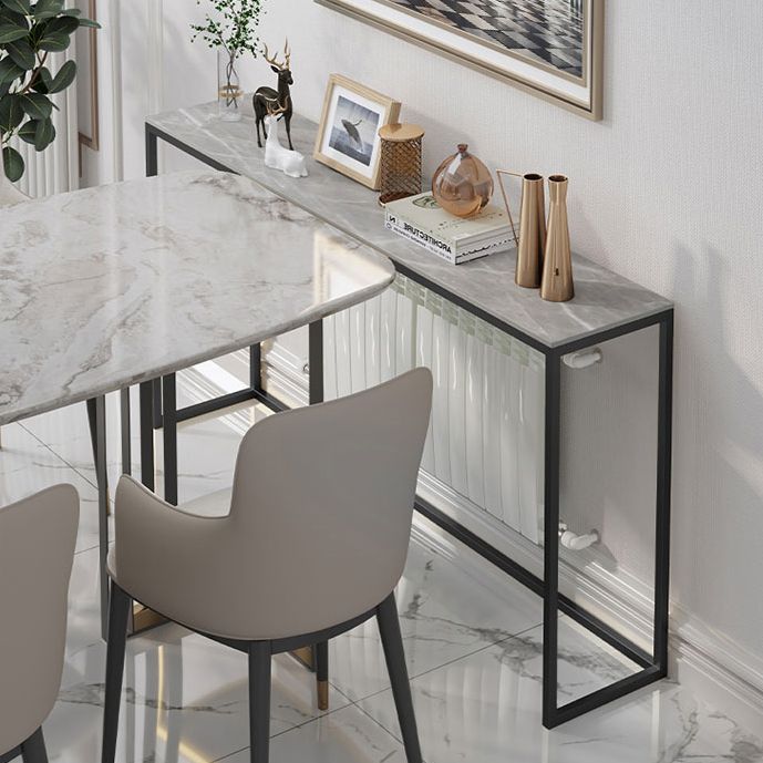 Tavolo di divano console rettangolare moderno tavolo di accento alto 33,46 pollici con 1 scaffale