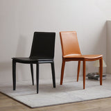 Modern Design Armless Solid Back Chair Leather Dining Chairs for Home Use Clearhalo 'Dining Chairs' 'Dining Tables & Seating' 'dining_chair' 'furn' 'furn_dining_chair' 'Furniture' 'furniture_dining_chair' 'Kitchen & Dining Furniture' 1200x1200_bcc21231-de22-4355-ba36-fd555d9d9564
